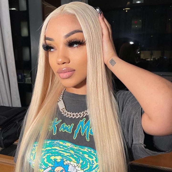 Blonde Straight Human Hair Wig 13x4 density 200%