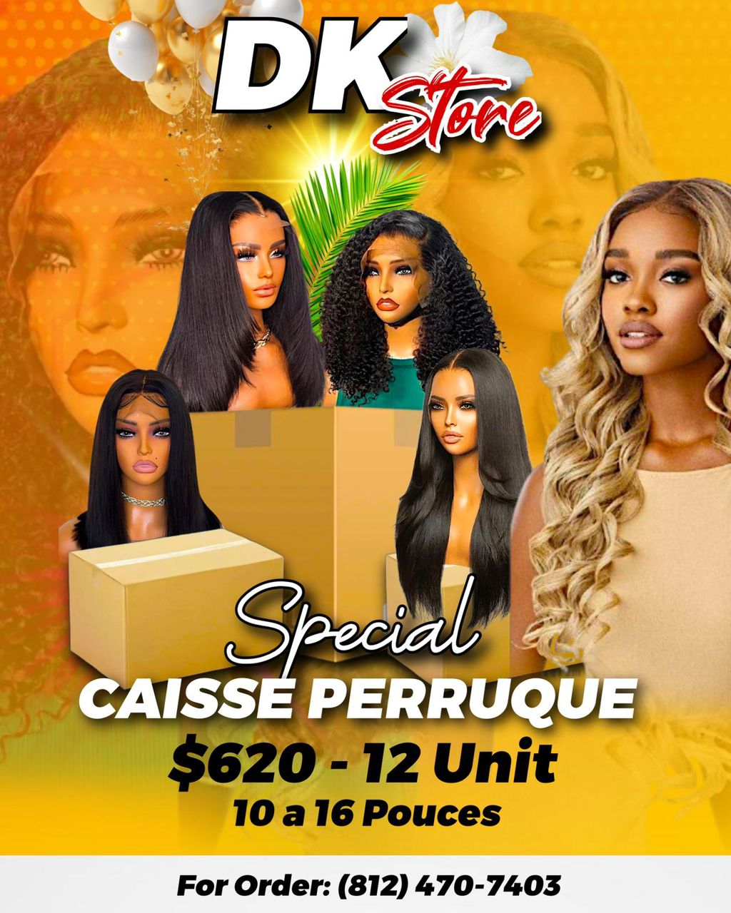 Box Wigs Inside 12 wigs mix colors--Styles: Body wave, Curly, Straight, and Kinky straight