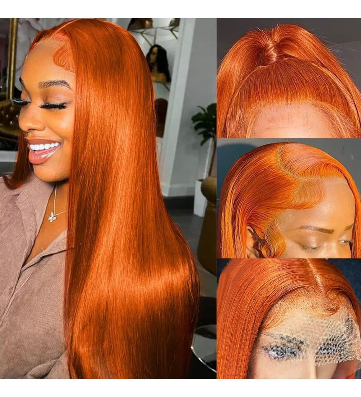 Ginger Human Hair Wig 13x4 Density 200%