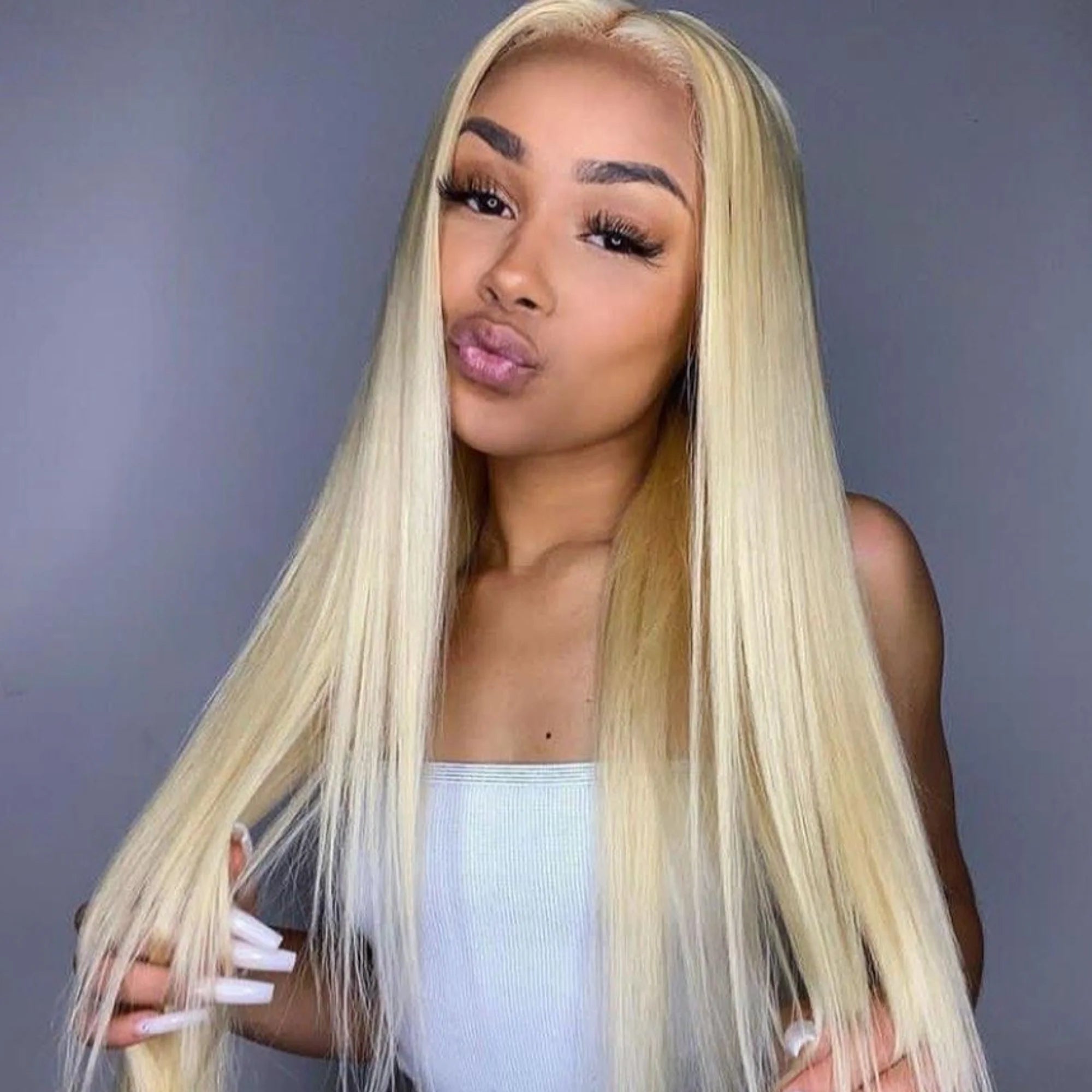 Blonde Straight Human Hair Wig 13x4 density 200%