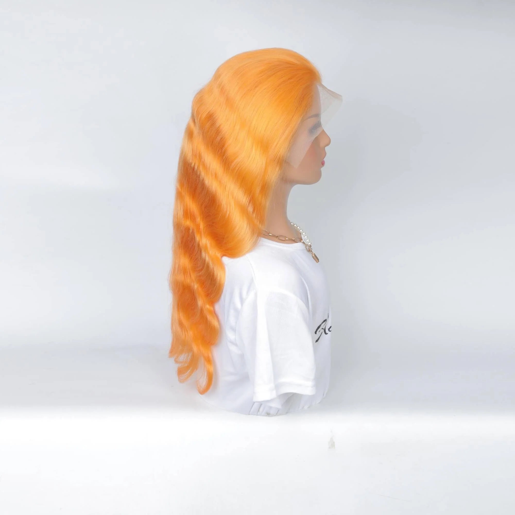 Orange Human Hair Wig 13x4 Density 200%