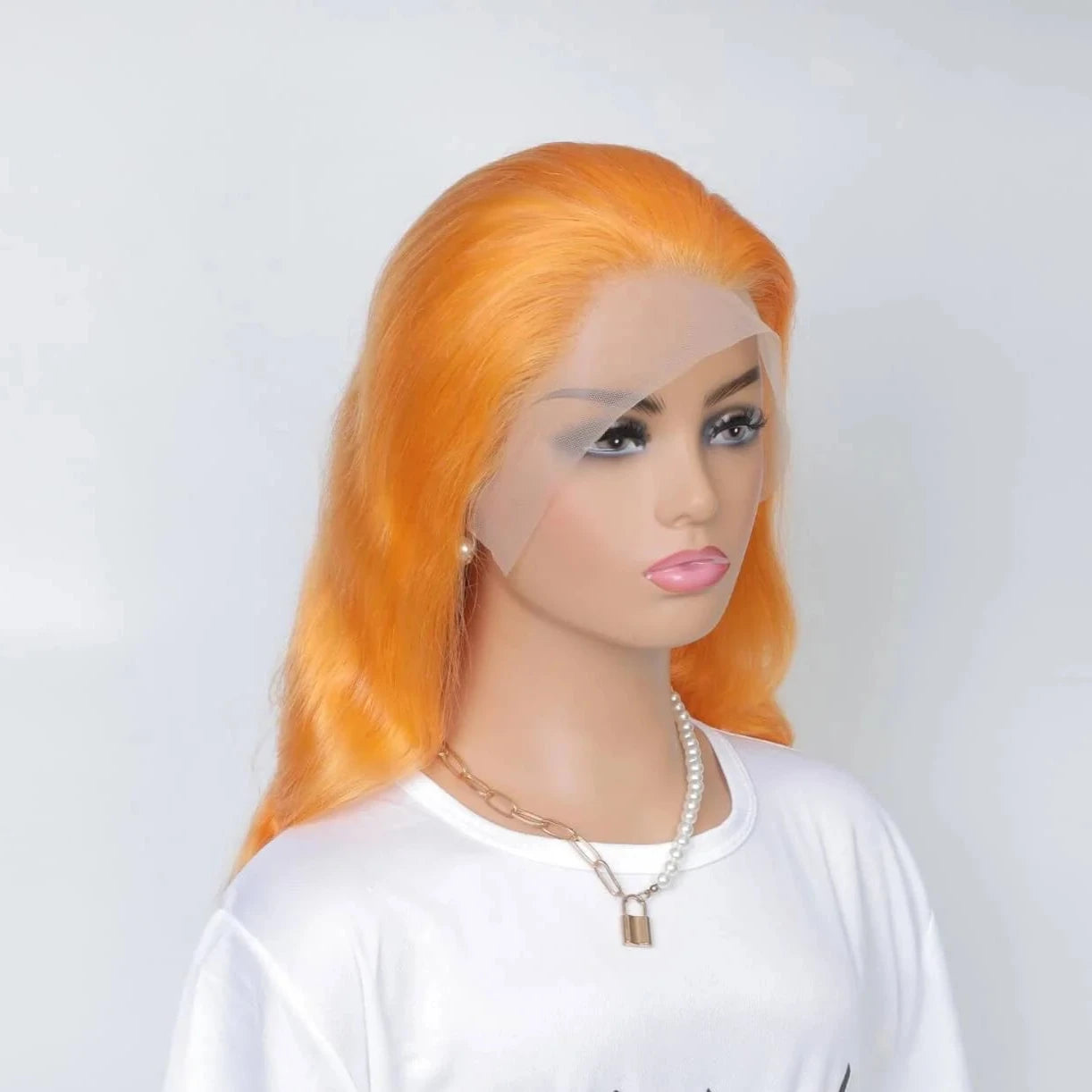 Orange Human Hair Wig 13x4 Density 200%
